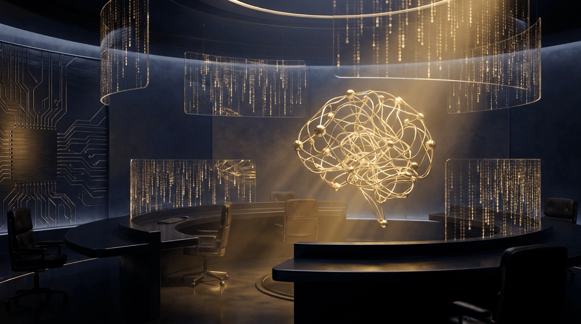 Löwen Codex — goldenes neuronales Netzwerk und Matrix-Code-Struktur